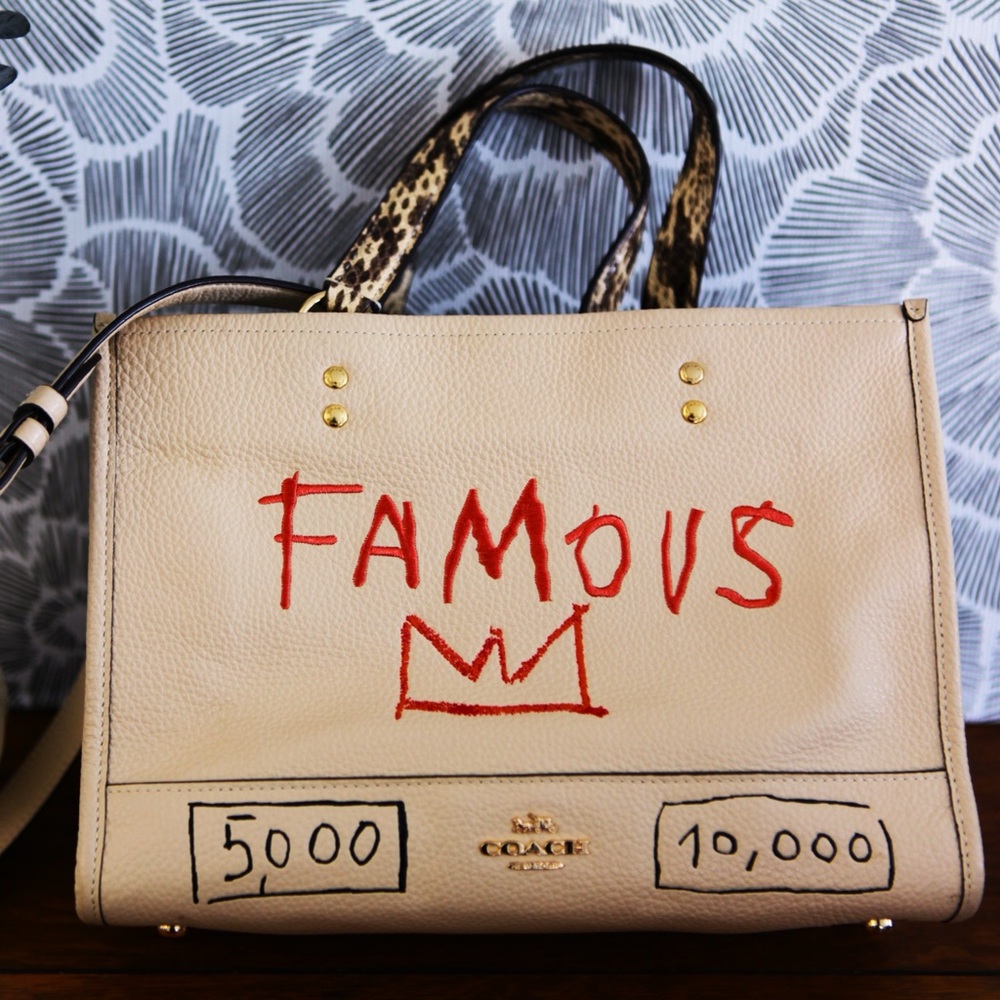 Coach X Jean-Michel Basquiat Dempsey Leather Carryall Tote Two Way Strap Ret.